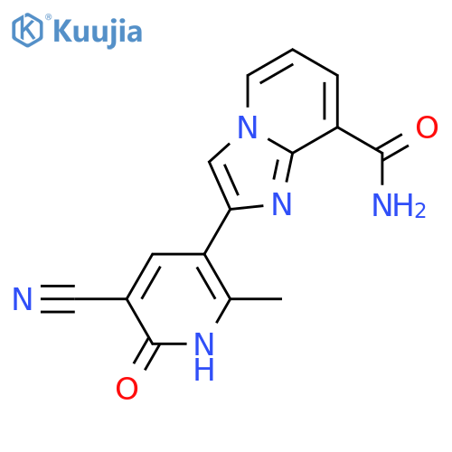Imidazo[1,2-a]pyridine-8-carboxamide, 2-(5-cyano-1,6-dihydro-2-methyl-6-oxo-3-pyridinyl)- structure