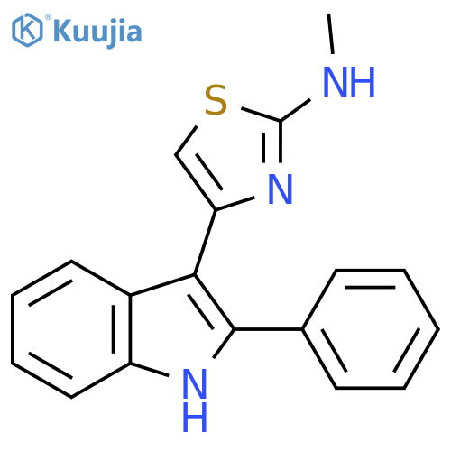 N-methyl-4-(2-phenyl-1H-indol-3-yl)-1,3-thiazol-2-amine structure