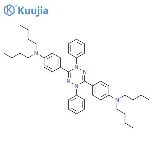 Benzenamine, 4,4'-(1,4-dihydro-1,4-diphenyl-1,2,4,5-tetrazine-3,6-diyl)bis[N,N-dibutyl- structure