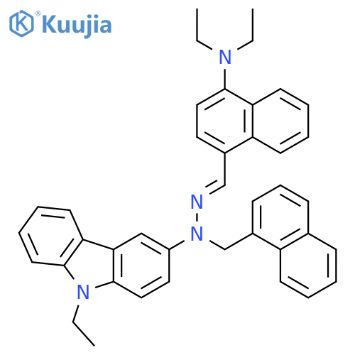 1-Naphthalenecarboxaldehyde, 4-(diethylamino)-, (9-ethyl-9H-carbazol-3-yl)(1-naphthalenylmethyl)hydrazone structure