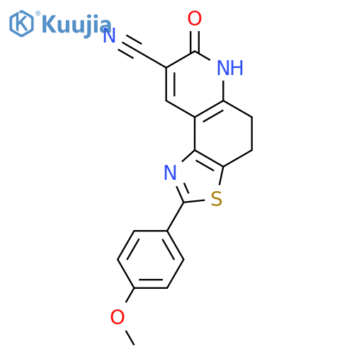 Thiazolo[4,5-f]quinoline-8-carbonitrile, 4,5,6,7-tetrahydro-2-(4-methoxyphenyl)-7-oxo- structure
