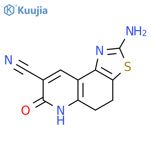 Thiazolo[4,5-f]quinoline-8-carbonitrile,2-amino-4,5,6,7-tetrahydro-7-oxo- structure