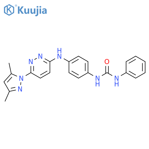 3-(4-{[6-(3,5-dimethyl-1H-pyrazol-1-yl)pyridazin-3-yl]amino}phenyl)-1-phenylurea structure