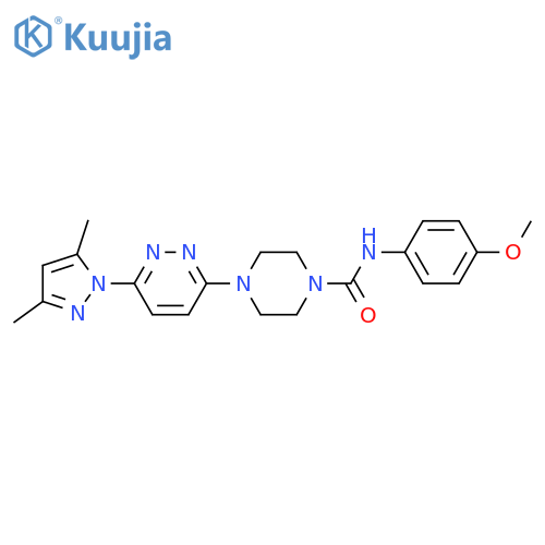 4-[6-(3,5-dimethyl-1H-pyrazol-1-yl)pyridazin-3-yl]-N-(4-methoxyphenyl)piperazine-1-carboxamide structure