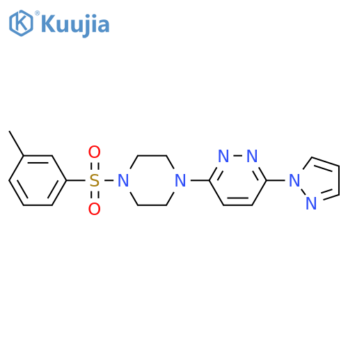 3-[4-(3-methylbenzenesulfonyl)piperazin-1-yl]-6-(1H-pyrazol-1-yl)pyridazine structure