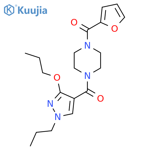 1-(furan-2-carbonyl)-4-(3-propoxy-1-propyl-1H-pyrazole-4-carbonyl)piperazine structure