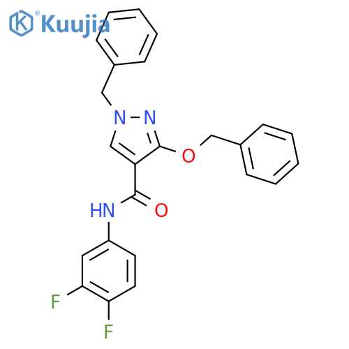 1-benzyl-3-(benzyloxy)-N-(3,4-difluorophenyl)-1H-pyrazole-4-carboxamide structure