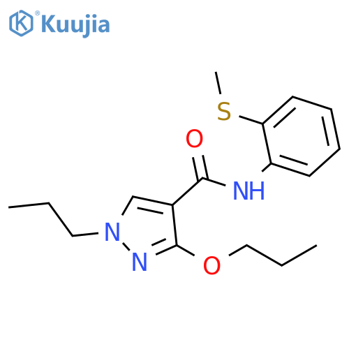 N-[2-(methylsulfanyl)phenyl]-3-propoxy-1-propyl-1H-pyrazole-4-carboxamide structure