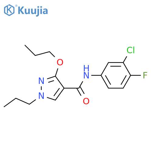 N-(3-chloro-4-fluorophenyl)-3-propoxy-1-propyl-1H-pyrazole-4-carboxamide structure