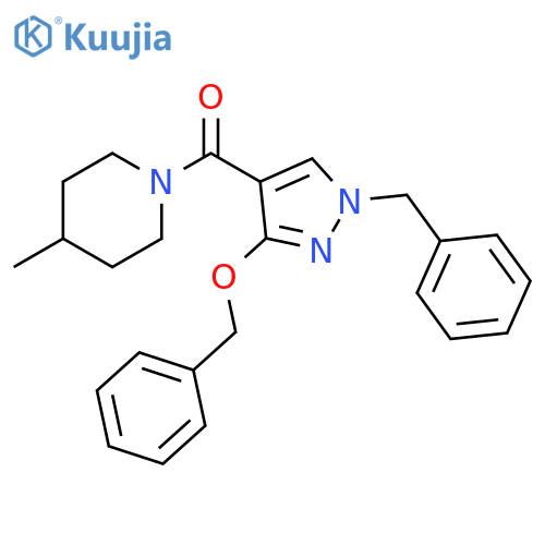1-[1-benzyl-3-(benzyloxy)-1H-pyrazole-4-carbonyl]-4-methylpiperidine structure