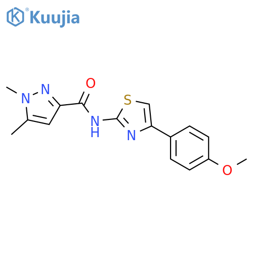 N-[4-(4-methoxyphenyl)-1,3-thiazol-2-yl]-1,5-dimethyl-1H-pyrazole-3-carboxamide structure