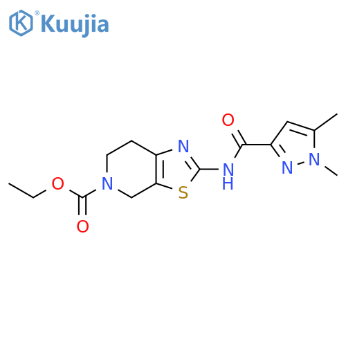 ethyl 2-(1,5-dimethyl-1H-pyrazole-3-amido)-4H,5H,6H,7H-[1,3]thiazolo[5,4-c]pyridine-5-carboxylate structure