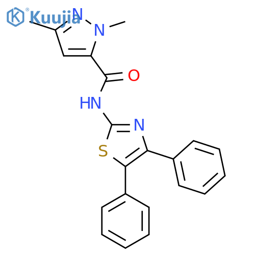 N-(4,5-diphenyl-1,3-thiazol-2-yl)-1,3-dimethyl-1H-pyrazole-5-carboxamide structure