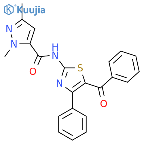N-(5-benzoyl-4-phenyl-1,3-thiazol-2-yl)-1,3-dimethyl-1H-pyrazole-5-carboxamide structure