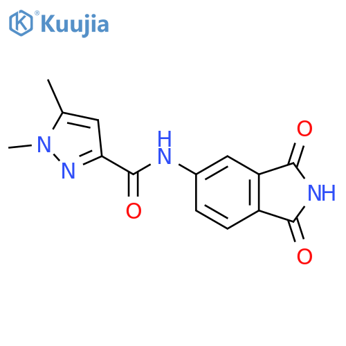 N-(1,3-dioxo-2,3-dihydro-1H-isoindol-5-yl)-1,5-dimethyl-1H-pyrazole-3-carboxamide structure