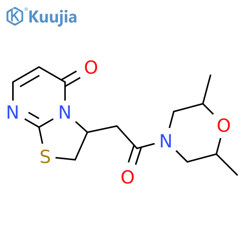 3-[2-(2,6-dimethylmorpholin-4-yl)-2-oxoethyl]-2H,3H,5H-[1,3]thiazolo[3,2-a]pyrimidin-5-one structure