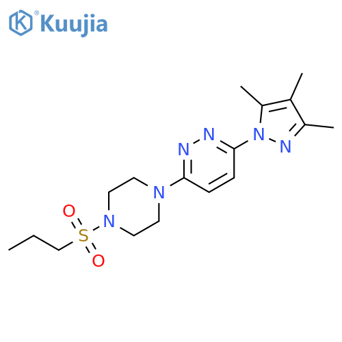 3-[4-(propane-1-sulfonyl)piperazin-1-yl]-6-(3,4,5-trimethyl-1H-pyrazol-1-yl)pyridazine structure