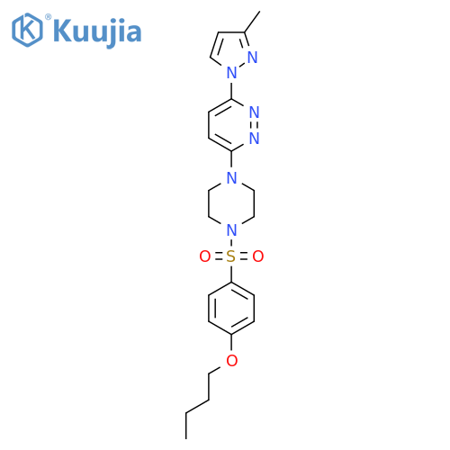 3-[4-(4-butoxybenzenesulfonyl)piperazin-1-yl]-6-(3-methyl-1H-pyrazol-1-yl)pyridazine structure