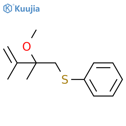 Benzene, [(2-methoxy-2,3-dimethyl-3-butenyl)thio]- structure