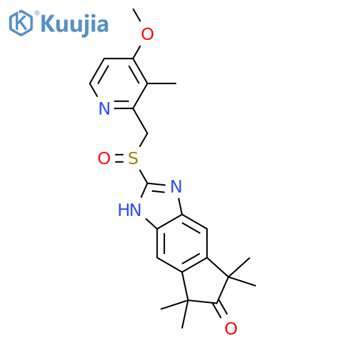 Indeno[5,6-d]imidazol-6(1H)-one,5,7-dihydro-2-[[(4-methoxy-3-methyl-2-pyridinyl)methyl]sulfinyl]-5,5,7,7-tetramethyl- structure