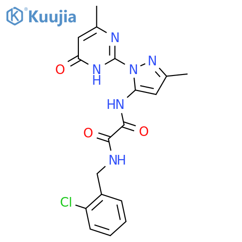 N'-[(2-chlorophenyl)methyl]-N-[3-methyl-1-(4-methyl-6-oxo-1,6-dihydropyrimidin-2-yl)-1H-pyrazol-5-yl]ethanediamide structure