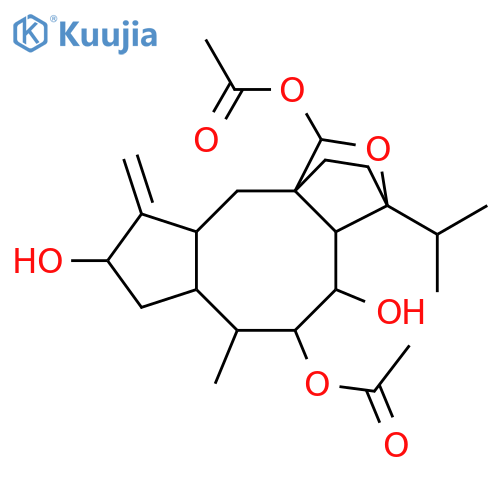 3H-3,10a-Ethano-1H-cyclopenta[4,5]cycloocta[1,2-c]furan-1,4,5,8-tetrol,decahydro-6-methyl-9-methylene-3-(1-methylethyl)-, 1,5-diacetate (9CI) structure