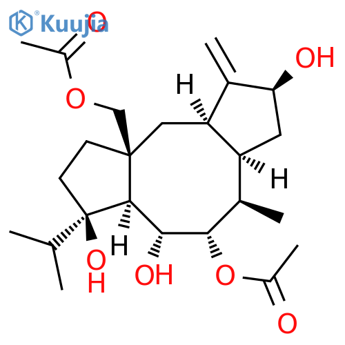 Dicyclopenta[a,d]cyclooctene-2,5,6,7-tetrol,9a-[(acetyloxy)methyl]tetradecahydro-4-methyl-1-methylene-7-(1-methylethyl)-,5-acetate, (2S,3aR,4R,5S,6R,6aS,7R,9aS,10aR)- (9CI) structure