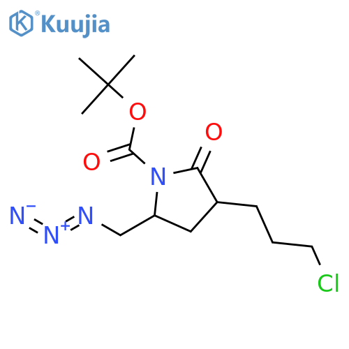 1-Pyrrolidinecarboxylic acid, 5-(azidoMethyl)-3-(3-chloropropyl)-2-oxo-, 1,1-diMethylethyl ester, (3R,5S) structure