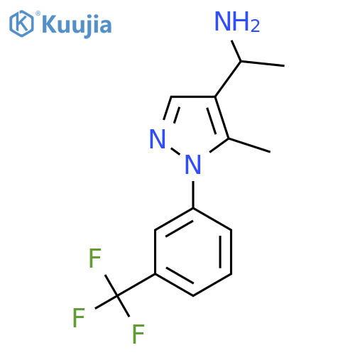 1-{5-Methyl-1-3-(trifluoromethyl)phenyl-1H-pyrazol-4-yl}ethan-1-amine structure
