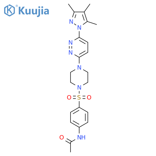 N-[4-({4-[6-(3,4,5-trimethyl-1H-pyrazol-1-yl)pyridazin-3-yl]piperazin-1-yl}sulfonyl)phenyl]acetamide structure