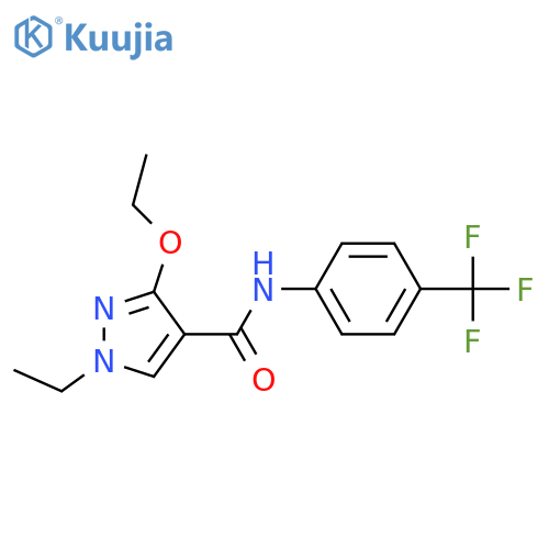 3-ethoxy-1-ethyl-N-[4-(trifluoromethyl)phenyl]-1H-pyrazole-4-carboxamide structure