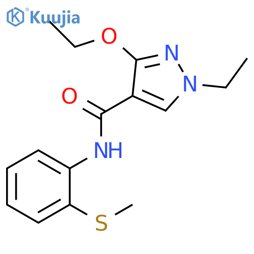3-ethoxy-1-ethyl-N-[2-(methylsulfanyl)phenyl]-1H-pyrazole-4-carboxamide structure