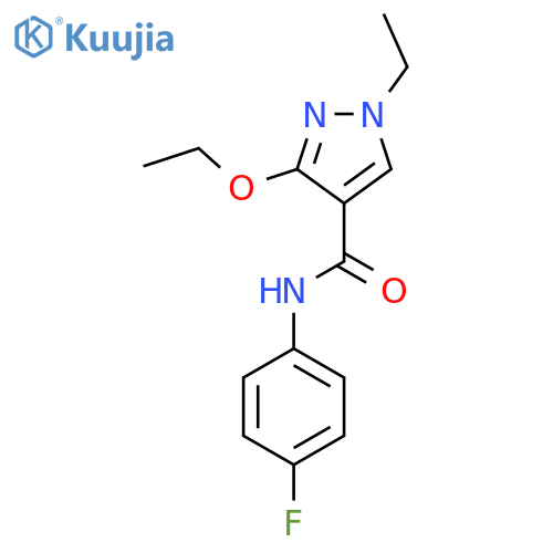 3-ethoxy-1-ethyl-N-(4-fluorophenyl)-1H-pyrazole-4-carboxamide structure