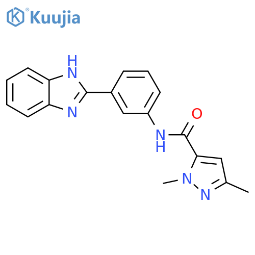 N-[3-(1H-1,3-benzodiazol-2-yl)phenyl]-1,3-dimethyl-1H-pyrazole-5-carboxamide structure
