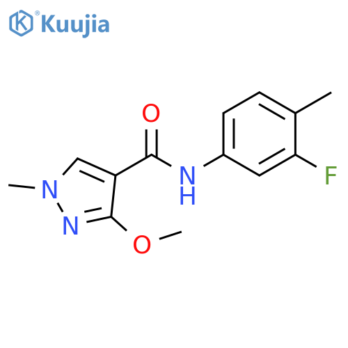 N-(3-fluoro-4-methylphenyl)-3-methoxy-1-methyl-1H-pyrazole-4-carboxamide structure