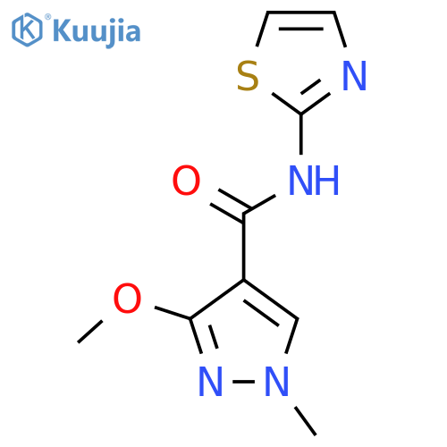 3-methoxy-1-methyl-N-(1,3-thiazol-2-yl)-1H-pyrazole-4-carboxamide structure