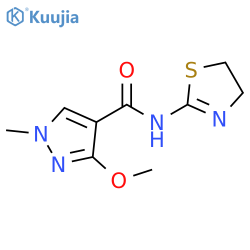 N-(4,5-dihydro-1,3-thiazol-2-yl)-3-methoxy-1-methyl-1H-pyrazole-4-carboxamide structure