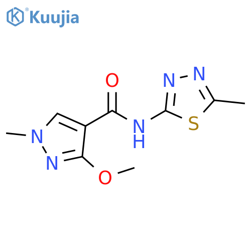 3-methoxy-1-methyl-N-(5-methyl-1,3,4-thiadiazol-2-yl)-1H-pyrazole-4-carboxamide structure