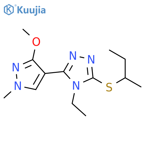 3-(butan-2-ylsulfanyl)-4-ethyl-5-(3-methoxy-1-methyl-1H-pyrazol-4-yl)-4H-1,2,4-triazole structure