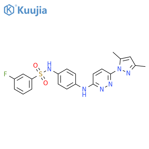 N-(4-{[6-(3,5-dimethyl-1H-pyrazol-1-yl)pyridazin-3-yl]amino}phenyl)-3-fluorobenzene-1-sulfonamide structure