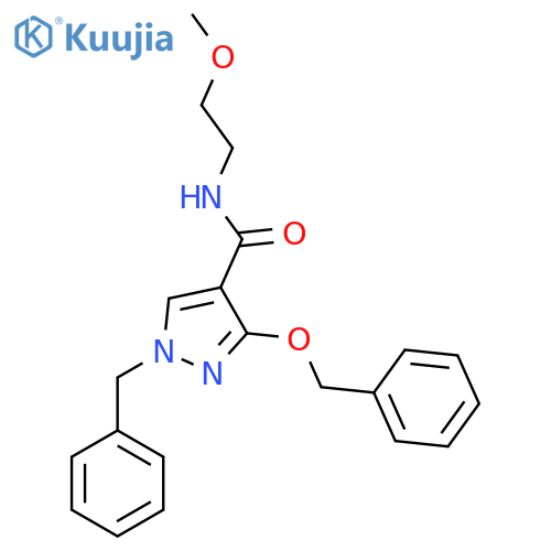 1-benzyl-3-(benzyloxy)-N-(2-methoxyethyl)-1H-pyrazole-4-carboxamide structure