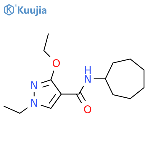 N-cycloheptyl-3-ethoxy-1-ethyl-1H-pyrazole-4-carboxamide structure