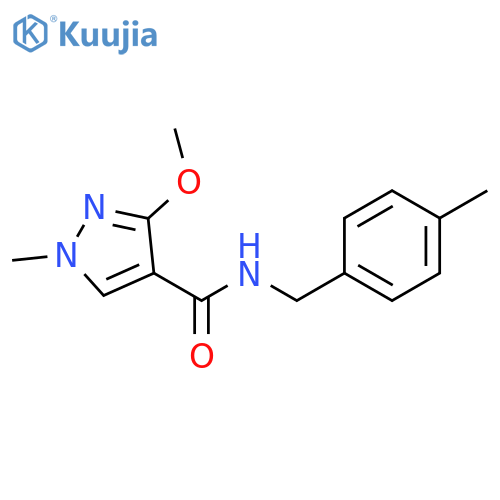 3-methoxy-1-methyl-N-[(4-methylphenyl)methyl]-1H-pyrazole-4-carboxamide structure
