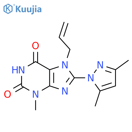 8-(3,5-Dimethylpyrazolyl)-3-methyl-7-prop-2-enyl-1,3,7-trihydropurine-2,6-dion e structure
