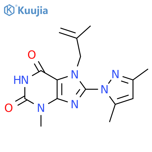 8-(3,5-Dimethyl-1H-pyrazol-1-yl)-3-methyl-7-(2-methylallyl)-1H-purine-2,6(3H,7H)-dione structure
