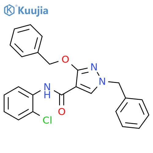 1-benzyl-3-(benzyloxy)-N-(2-chlorophenyl)-1H-pyrazole-4-carboxamide structure