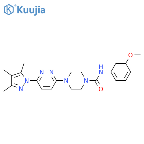 N-(3-methoxyphenyl)-4-[6-(3,4,5-trimethyl-1H-pyrazol-1-yl)pyridazin-3-yl]piperazine-1-carboxamide structure