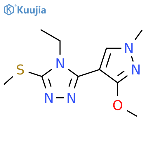 4-ethyl-3-(3-methoxy-1-methyl-1H-pyrazol-4-yl)-5-(methylsulfanyl)-4H-1,2,4-triazole structure