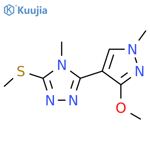 3-(3-methoxy-1-methyl-1H-pyrazol-4-yl)-4-methyl-5-(methylsulfanyl)-4H-1,2,4-triazole structure