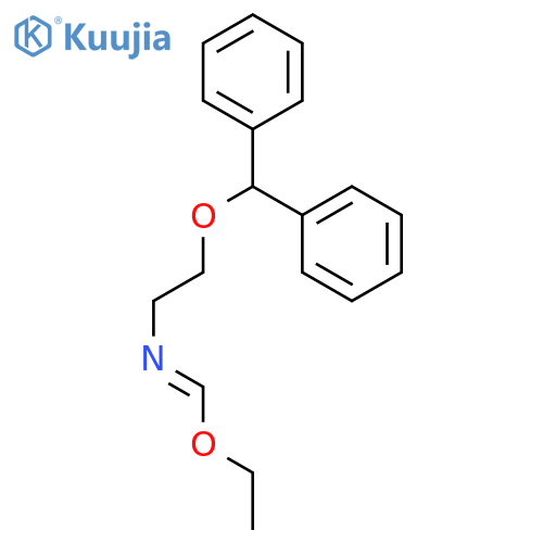Methanimidic acid,N-[2-(diphenylmethoxy)ethyl]-, ethyl ester structure